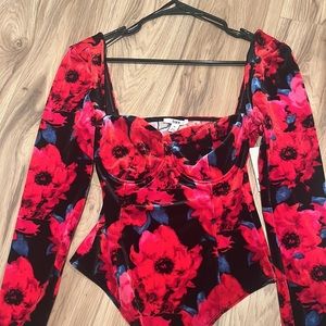 Bar III Romantic Petals Bodysuit